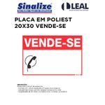 PLACA EM POLIESTILENO 20X30 VENDE-SE 