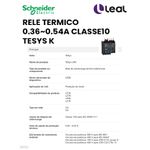 RELE TERMICO 0.36~0.54A CLASSE10 TESYS K SCHNEIDER 
