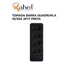 TOMADA BARRA C/ 4 TOM10/20A 2P+T PRETO KAHEL 