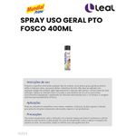 SPRAY USO GERAL PRETO FOSCO 400ML MUNDIAL PRIME 