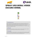 SPRAY USO GERAL VERDE ESCURO 400ML MUNDIAL PRIME 