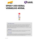 SPRAY USO GERAL VERMELHO 400ML MUNDIAL PRIME 