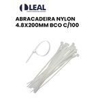 ABRAÇADEIRA NYLON 4.8X200MM BRANCO COM 100