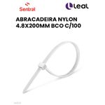 ABRAÇADEIRA NYLON 4.8X200MM BRANCO COM 100