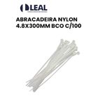 ABRAÇADEIRA NYLON 4.8X300MM BRANCO COM 100