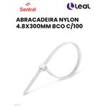 ABRAÇADEIRA NYLON 4.8X300MM BRANCO COM 100
