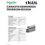 CANALETA RANHURADA 110X80X2M DEXSON