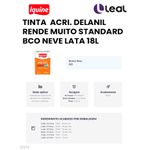 TINTA ACRIÍLICA DELANIL RENDE MUITO STANDARD BRANCO NEVE LATA 18L IQUINE