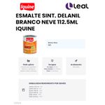 Tinta Esmalte Sintético Brilhante Delanil Madeiras e Metais 112,5ml Branco Neve IQUINE