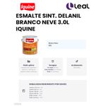 Tinta Esmalte Brilhante Delanil Madeiras e Metais 3L Branco Neve