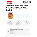 Tinta Esmalte Brilhante Delanil Madeiras e Metais 750ml Branco Neve IQUINE