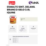 Tinta Esmalte Sintético Alto Brilho Standard Delanil Madeiras e Metais Branco Gelo 3,0L - Iquine
