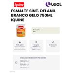 Tinta Esmalte Brilhante Delanil Madeiras e Metais 750ml Branco Gelo