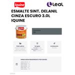 Tinta Esmalte Brilhante Delanil Madeiras e Metais 3L Cinza Escuro IQUINE