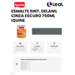 Tinta Esmalte Brilhante Delanil Madeiras e Metais 750ml Cinza Escuro IQUINE