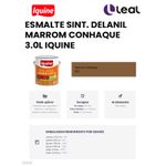 Tinta Esmalte Brilhante Delanil Madeiras e Metais 3L Marrom Conhaque IQUINE