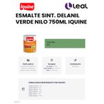 Tinta Esmalte Brilhante Delanil Madeiras e Metais 750ml Verde Nilo IQUINE