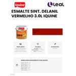 Tinta Esmalte Brilhante Delanil Madeiras e Metais 3L Vermelho IQUINE