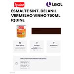 Tinta Esmalte Brilhante Delanil Madeiras e Metais 750ml Vermelho Vinho IQUINE