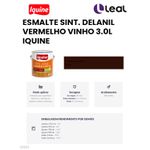 Tinta Esmalte Brilhante Delanil Madeiras e Metais 3L Vermelho Vinho IQUINE 