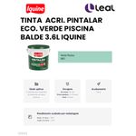 TINTA ACRÍLICA PINTALAR ECO. VERDE PISCINA BALDE 3,6L IQUINE