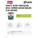 TINTA ACRÍLICA PINTALAR ECO. VERDE LIMAO BALDE 3,6L IQUINE