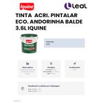 TINTA ACRIÍLICA PINTALAR ECO. ANDORINHA BALDE 3,6L IQUINE