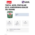TINTA ACRIÍLICA PINTALAR ECO. ANDORINHA BALDE 15L IQUINE