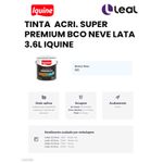 TINTA ACRÍLICA SUPER PREMIUM BRANCO NEVE LATA 3,6L IQUINE