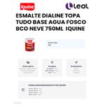 Tinta Esmalte Sintético Brilhante Delanil Madeiras e Metais 750ml Branco Neve IQUINE