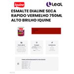 ESMALTE DIALINE SECA RAPIDO VERMELHO 750ML ALTO BRILHO IQUINE