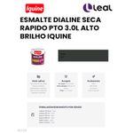 ESMALTE DIALINE SECA RAPIDO PTO 3,0L ALTO BRILHO IQUINE 6