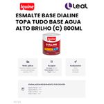 ESMALTE BASE DIALINE TOPA TUDO BASE AGUA ALTO BRILHO (C) 800ML IQUINE