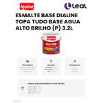 ESMALTE BASE DIALINE TOPA TUDO BASE AGUA ALTO BRILHO (P) 3,2L IQUINE