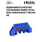 BARRAMENTO NEUTRO C/8 BORNES 16MM TOTAL ISOL PARAFUSAR / TRILHO AZ ROHDINA