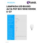 LAMPADA LED BULBO ALTA POT BIV 50W 6500K E-27 BLUMENAU (03507016)