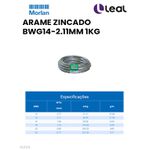 ARAME ZINCADO BWG14-2,11MM 1KG MORLAN (1023)