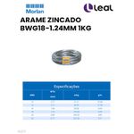 ARAME ZINCADO BWG18-1,24MM 1KG MORLAN (1025)