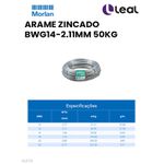 ARAME ZINCADO BWG14-2,11MM 50KG MORLAN (2854)