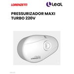 PRESSURIZADOR MAXI TURBO 220V LORENZETTI