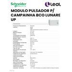 MODULO PULSADOR P/ CAMPAINHA BCO LUNARE UP SCHNEIDER (S400310)