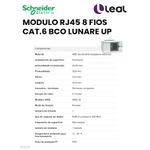 MODULO RJ45 8 FIOS CAT.6 BCO LUNARE UP SCHNEIDER (S402310)