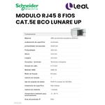 MODULO RJ45 8 FIOS CAT.5E BCO LUNARE UP SCHNEIDER (S402300)