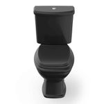 CONJUNTO BACIA COM CAIXA ACOPLADA 3/6 L PRETO + KIT INSTALAÇÃO + ASSENTO THEMA