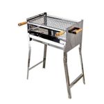 CHURRASQUEIRA INOX COM PÉ DOBRÁVEL