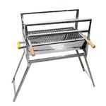 CHURRASQUEIRA INOX COM PÉ DOBRÁVEL