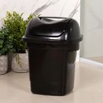 LIXEIRA PVC 10 L PRETO BASCULANTE
