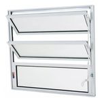 VITRÔ DE ALUMÍNIO BRANCO BASCULANTE 0,60X0,80 