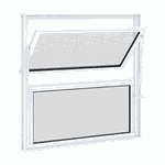 VITRÔ DE ALUMÍNIO BRANCO BASCULANTE 0,40X0,60 