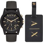 Relógio Cronógrafo AX Armani Exchange para Homens com Pulseira de Couro, Aço Inoxidável ou Silicone